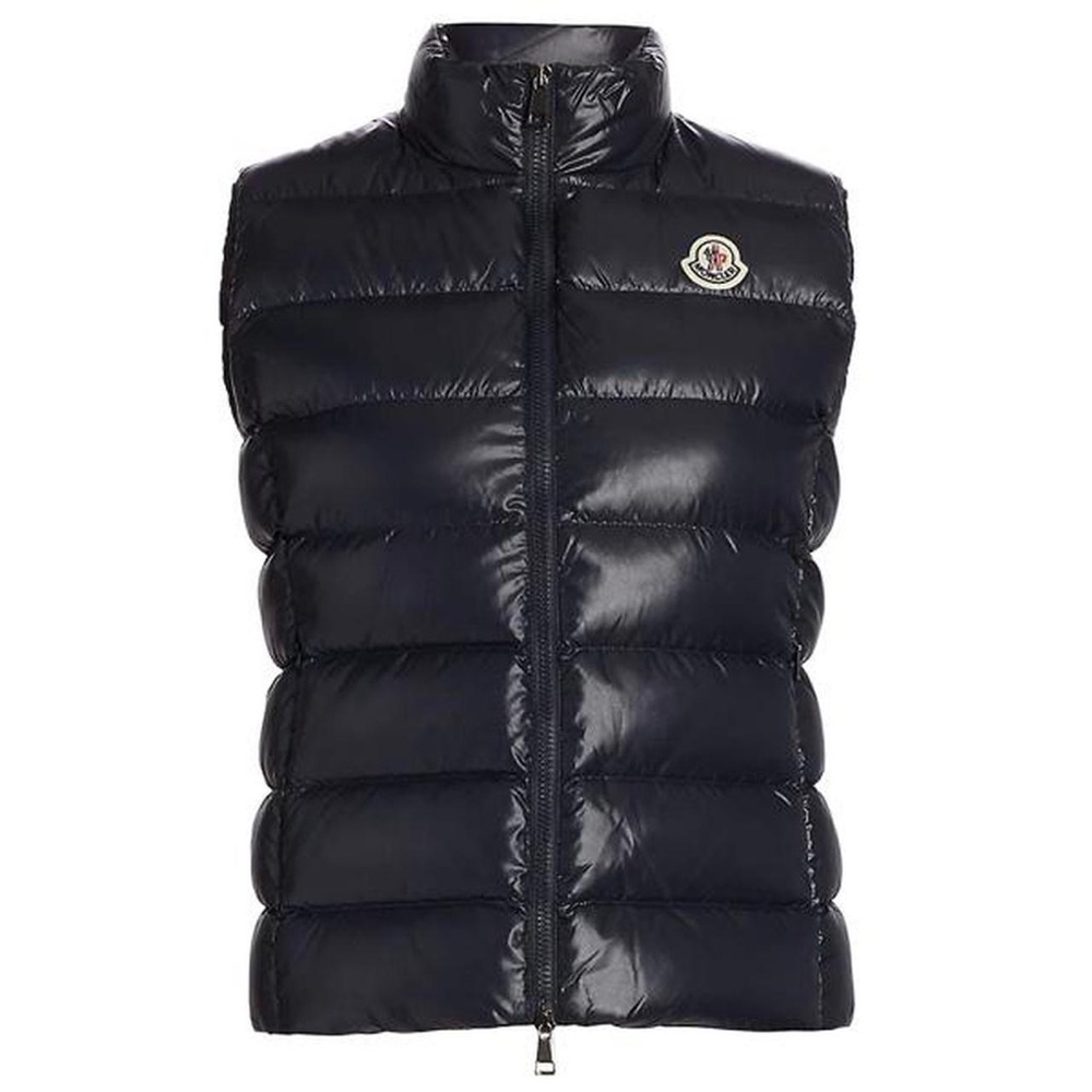 MONCLER Ghany Short Shiny Nylon Down Vest.                 (NAVY)